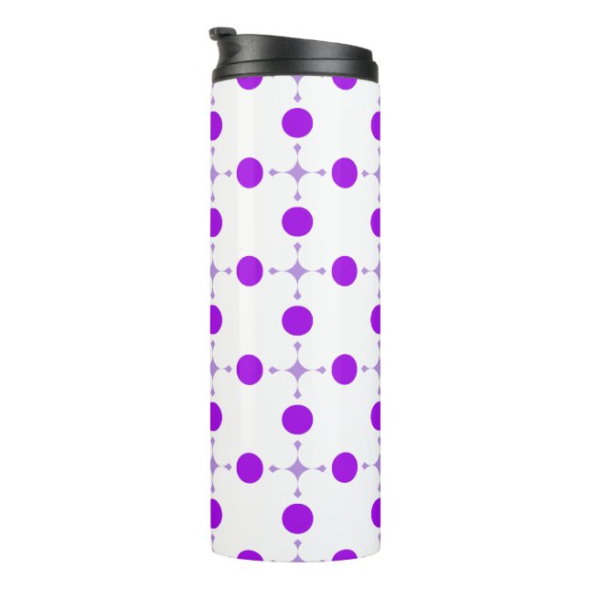 Lila Polka Dots, Polka Dot Pattern, Dots, Dotter Thermosbecher (Nach rechts gedreht)
