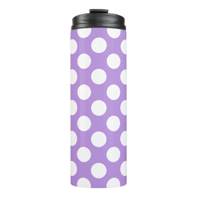 Lila Polka Dots, Polka Dot Pattern, Dots, Dotter Thermosbecher (Vorderseite)