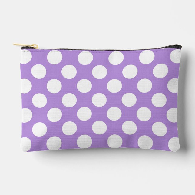 Lila Polka Dots, Polka Dot Pattern, Dots, Dotter Zubehörtasche (Vorderseite)