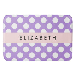 Lila Polka Dots, Polka Dot Pattern, Ihr Name Badematte