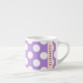 Lila Polka Dots, Polka Dot Pattern, Ihr Name Espressotasse