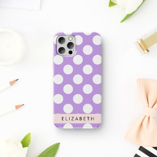 Lila Polka Dots, Polka Dot Pattern, Ihr Name iPhone 16 Hülle