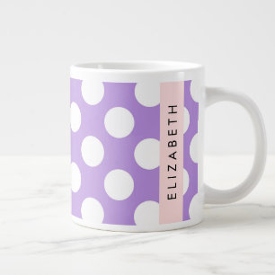 Lila Polka Dots, Polka Dot Pattern, Ihr Name Jumbo-Tasse