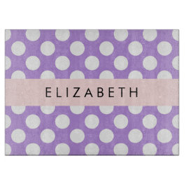 Lila Polka Dots, Polka Dot Pattern, Ihr Name Schneidebrett