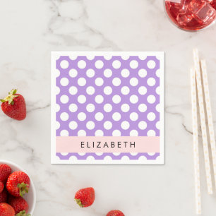 Lila Polka Dots, Polka Dot Pattern, Ihr Name Serviette