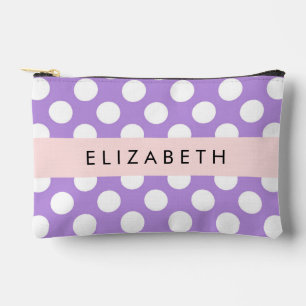 Lila Polka Dots, Polka Dot Pattern, Ihr Name Zubehörtasche
