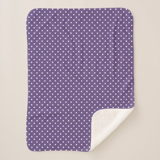Lila Polka Dots Sherpa Blanket Sherpadecke (Vorderseite)