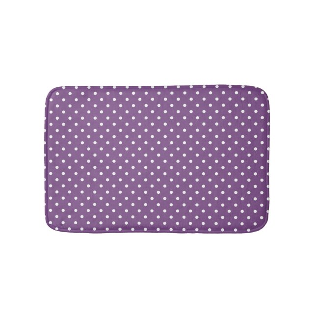 Lila Polka Dots Small Badematte (Vorderseite)