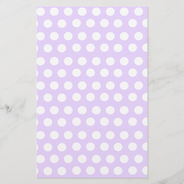 Lila Polka-Pastellpunkte Briefpapier (Vorderseite)