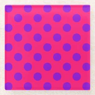 Lila Polka-Punkte auf Cerealien Glasuntersetzer