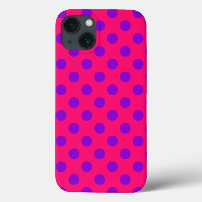 Lila Polka-Punkte auf dem Fall Case-Mate iPhone Case-Mate iPhone Hülle (Rückseite)