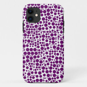Lila Polka-Punkte auf weißem Hintergrund Case-Mate iPhone Hülle