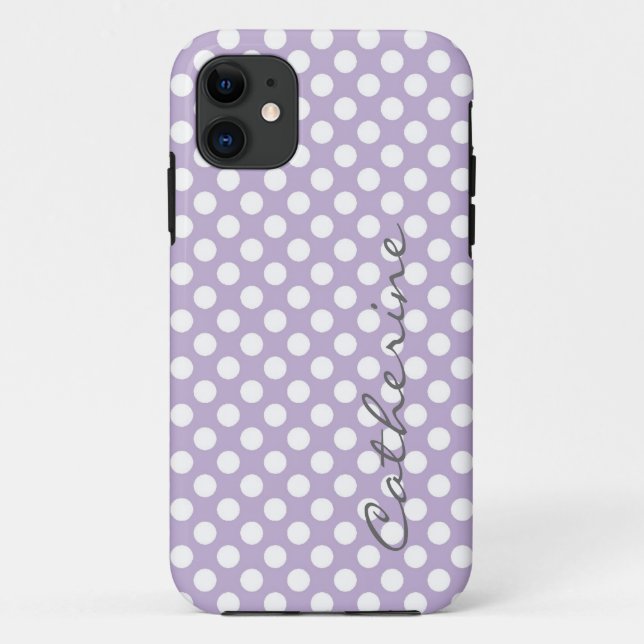 Lila Polka-Punkte für Mädchen Case-Mate iPhone Hülle (Rückseite)