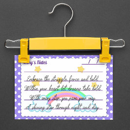Lila Polka-Punkte, niedliche Sterne & Regenbogen 4 Post-it Klebezettel