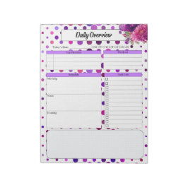 Lila Polka-Punkte _ Übersicht über den Tag Notizblock