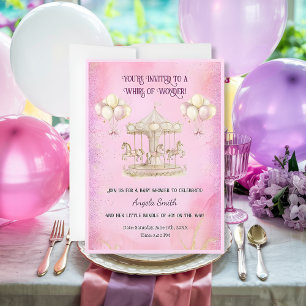 Lila Pony Dreams-Baby Dusche Einladung