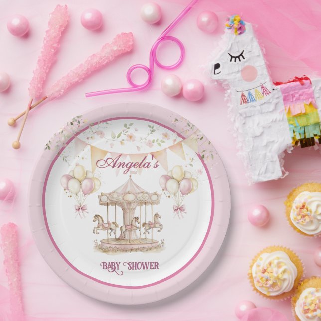 Lila Pony Dreams-Baby Dusche Teller (groß) (Party)