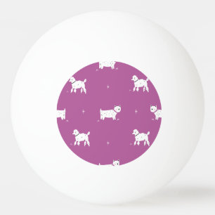 Lila Poodle: monochromes Retro-Muster Tischtennisball