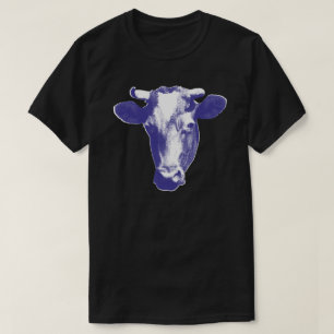 Lila Pop-Art-Kuh-Grafik T-Shirt