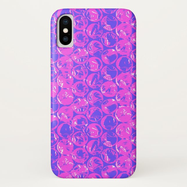 Lila Pop-Kunstblasenfolie Case-Mate iPhone Hülle (Rückseite)