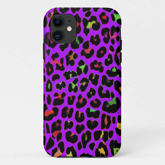 Lila Pop Leopard-Druck Case-Mate iPhone Hülle (Rückseite)