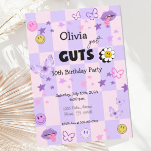 Lila Pop Musik zwischen Teen Geburtstag Einladung