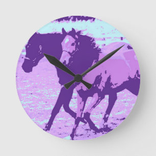 Lila Pop Runde Wanduhr