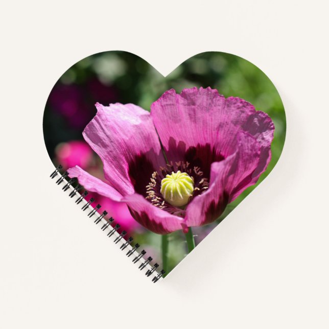 Lila Poppy Spiral Notebook Notizbuch (Vorderseite)