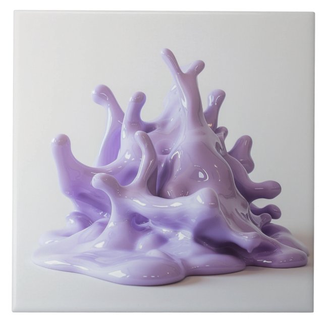 Lila Porzellan Lava Tile Fliese (Vorderseite)