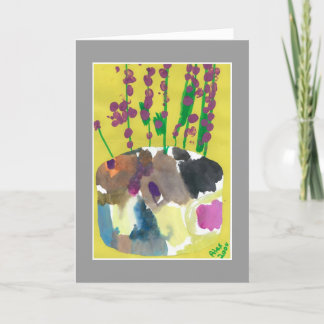 Lila Posies mit Unfähigkeitszitatkarte Karte