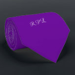 Lila Power Anpassbare Monogramme Krawatte<br><div class="desc">Wechseln Sie die Initialen in diesem hellen,  modernen Lila Power Anpassbare Monogram Halsband. In unserem Zazzle.com/youbeaut Shop gibt es Halsbänder in vielen Farben.</div>