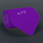 Lila Power Anpassbare Monogramme Krawatte<br><div class="desc">Wechseln Sie die Initialen in diesem hellen, modernen Lila Power Anpassbare Monogram Halsband. In unserem Zazzle.com/youbeaut Shop gibt es Halsbänder in vielen Farben.</div>