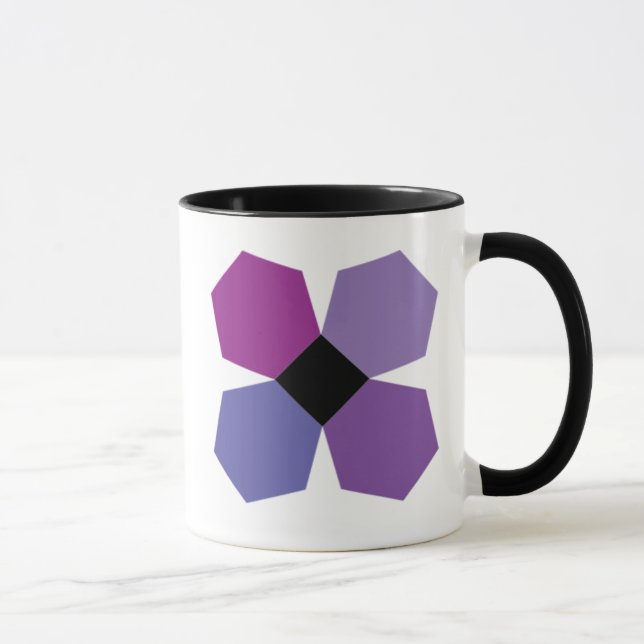 Lila PPE-Blumenblock-Kaffee-Tasse Tasse (Rechts)