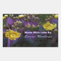 Lila Prickly Birne Opuntia Kaktus Gelbe Blüten