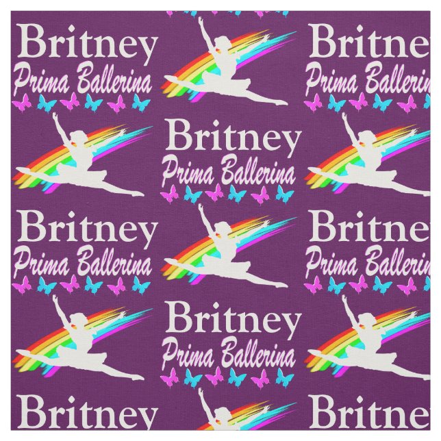 LILA PRIMA BALLERINA PERSONALISIERT FABRIC STOFF (Muster)