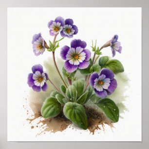 Lila Primrose Blume Art Print Poster