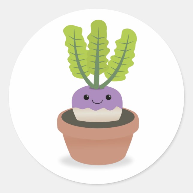 Lila Prince Turnip Runder Aufkleber (Vorderseite)