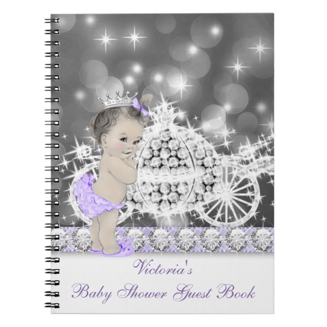 Lila Princess Baby Showbook Notizblock (Vorderseite)