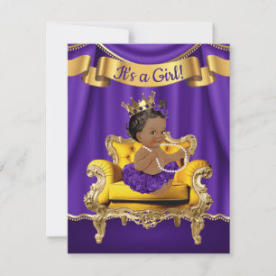 Lila Princess Baby Shower Einladungen