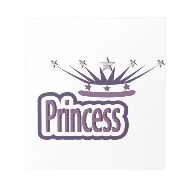Lila Princess Crown Notizblock (Vorderseite)