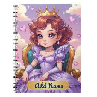 Lila Princess-Notebook - Name Notizblock