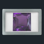 Lila Princess schnitt Amethyst Gemstone  Rechteckige Gürtelschnalle<br><div class="desc">Lila Prinzessin schneidet Amethyst Edelstein Gürtelschnalle</div>