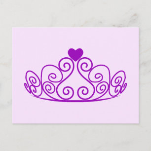 LILA PRINCESS TIARA GRAFIK CROWN CUSTOMIZABLE P POSTKARTE