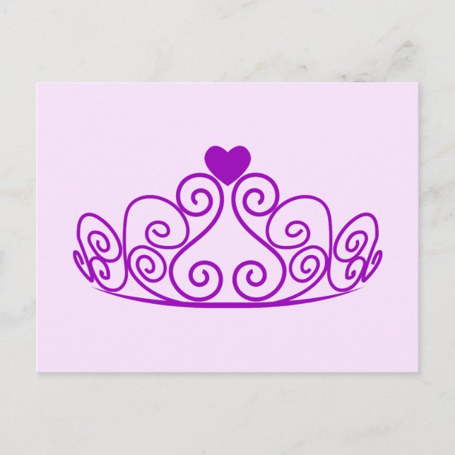 LILA PRINCESS TIARA GRAFIK CROWN CUSTOMIZABLE P POSTKARTE (Vorderseite)