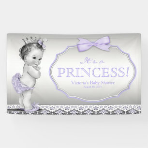 Lila-Prinzessin-Baby-Party Banner