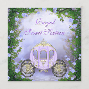 Lila Prinzessin Carriage Enchanted Sweet 16 Einladung