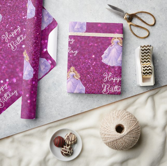 Lila Prinzessin  Geschenkpapier (Basteln)