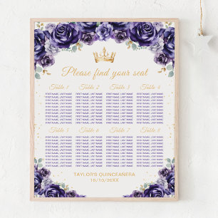Lila Prinzessin Quinceañera Sitzordnung für 8 Tisc Poster