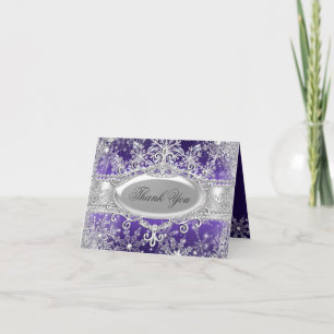 Lila Prinzessin Winter Wonderland Dankeschön Karte