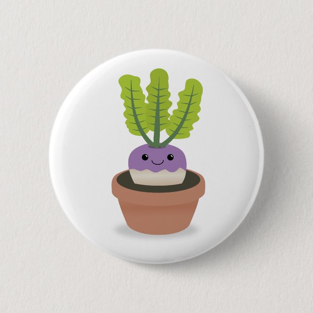 Lila Prinzrübe Button (Vorderseite)